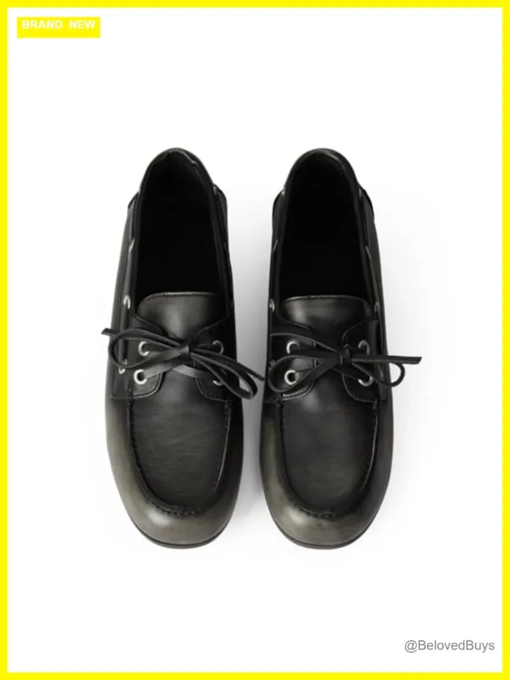 Women's Faux Leather Bow Lace Up Loafers Flat Slip On Shoes Work